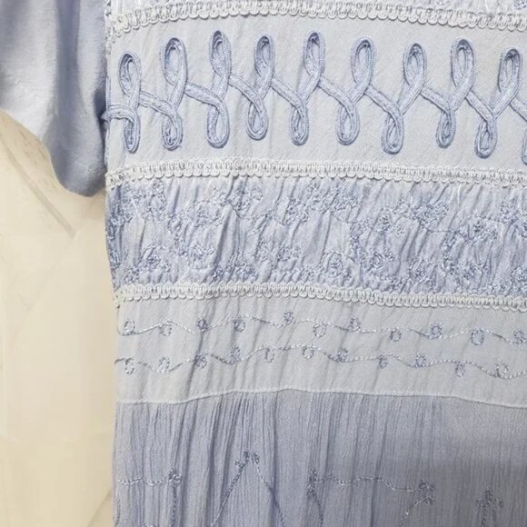 Naqui Periwinkle Blue Embroidered Dress - Picture 3 of 8